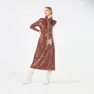 Bcbgmaxazria sequin dress long sleeve
